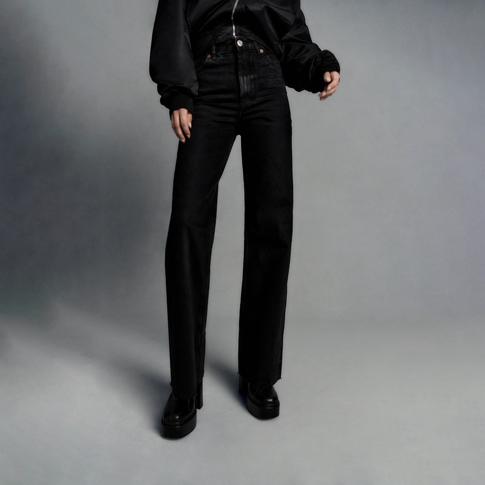Zara TRF WIDE LEG JEANS Black